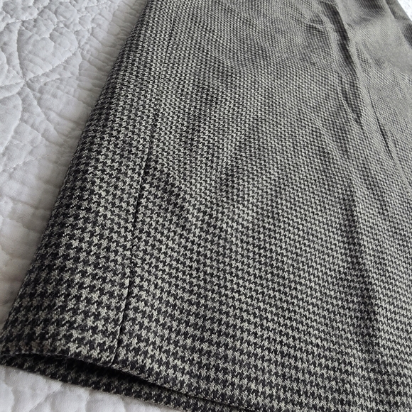 90s Ralph Lauren Vintage Micro Houndstooth Wool Maxi Pencil Academia Skirt - Picture 4 of 14